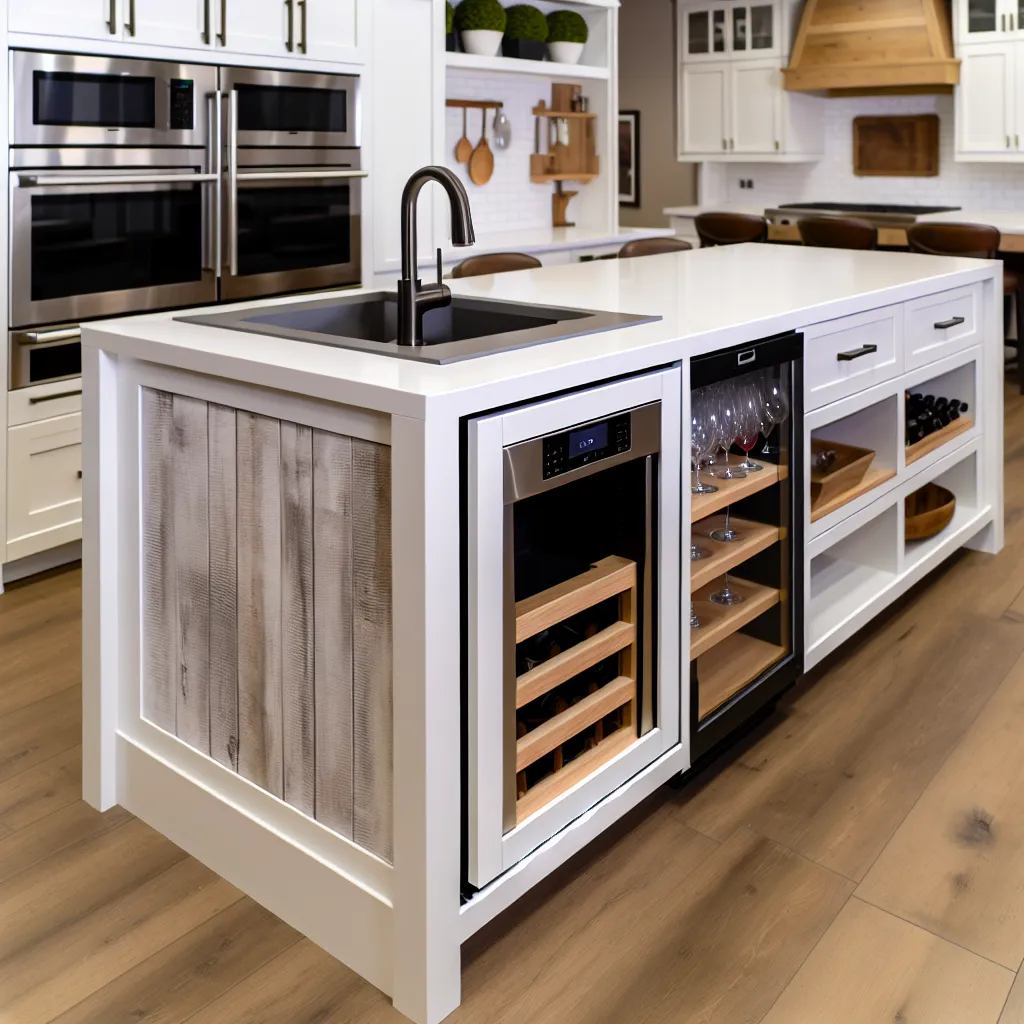 Built-in appliances in island